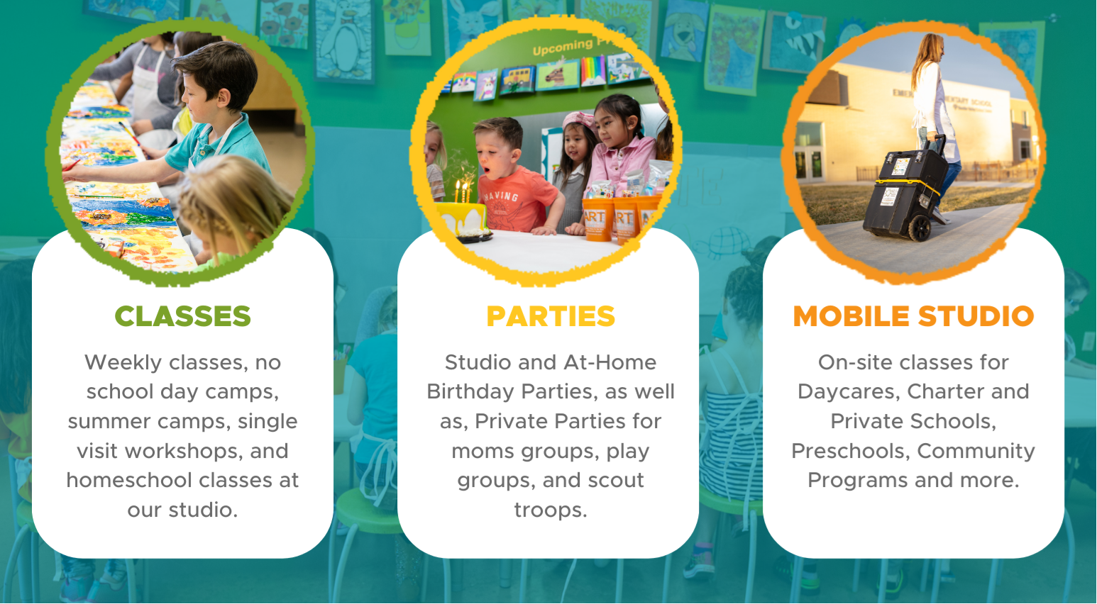 CLASSES PARTIES MOBIEL STUDIO IMAGE